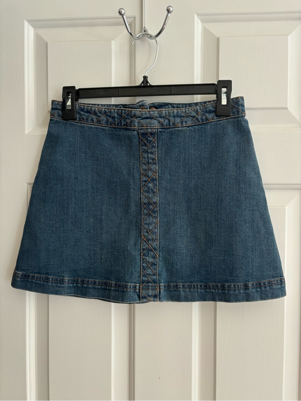 Blue Denim A-Line Mini Skirt